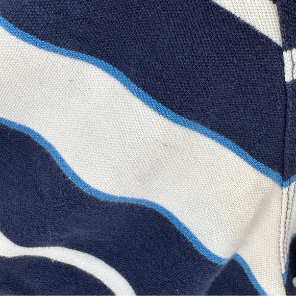 Banana Republic Men’s Blue and White Striped Short-Sleeved Polo Shirt XL - Picture 5 of 5